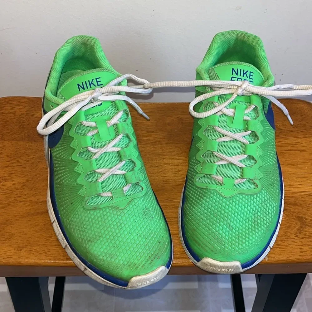 MEN’S NIKE FREE 3.0 TRAINING SHOES SIZE 10.5 IN POISON GREEN/HYPER BLUE